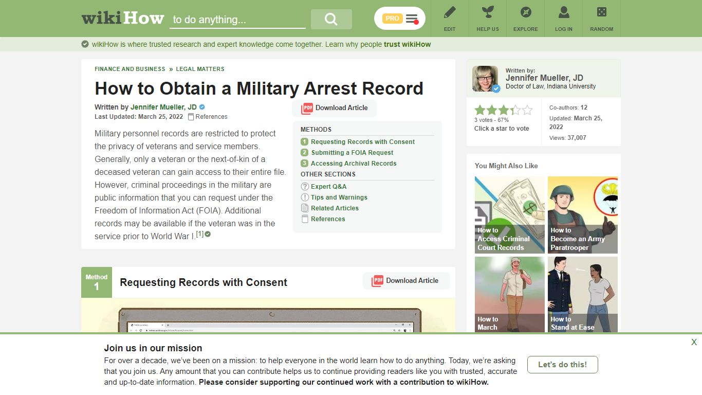 3 Ways to Obtain a Military Arrest Record - wikiHow
